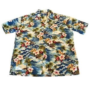 Pacific Legend Apparel Hawaii Short Sleeve Button Up Palm 2XL Vacation